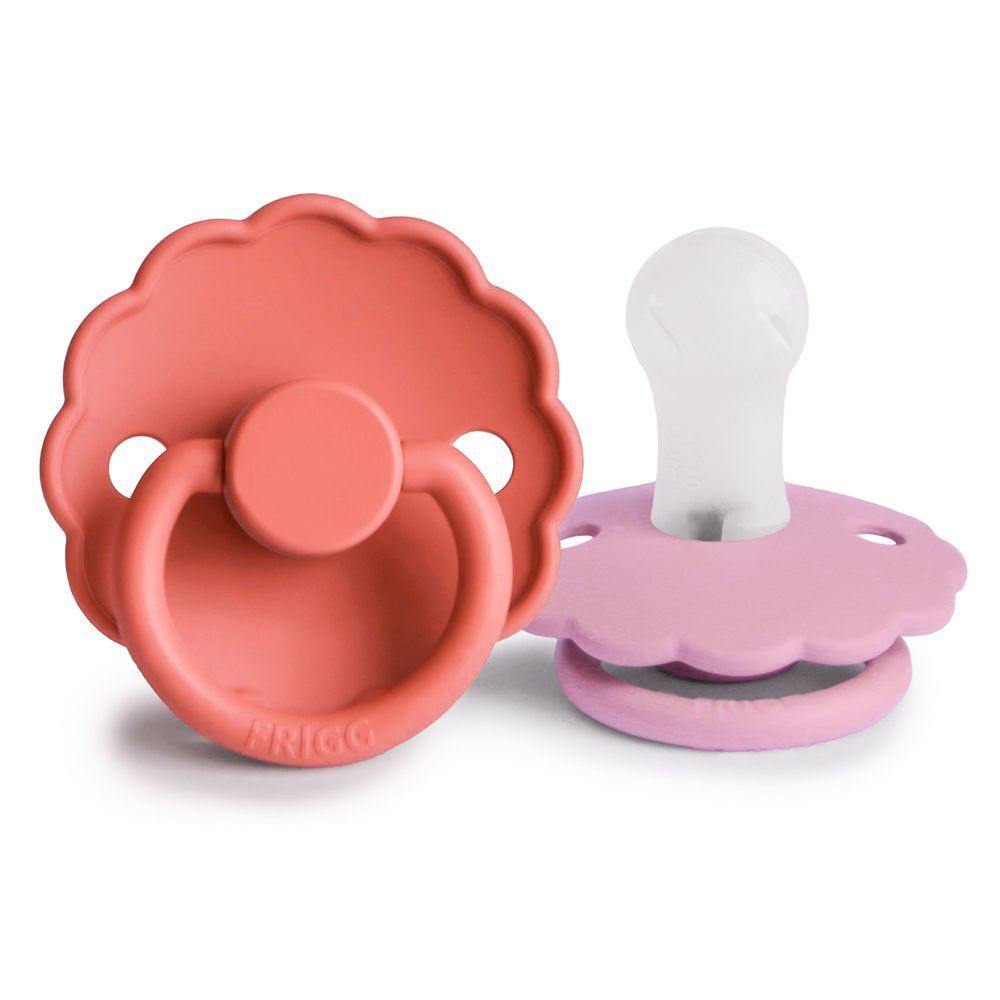 Frigg - Daisy Silicone Baby Pacifier 0-6M - 2pcs - Size 1 - Poppy/Lupine