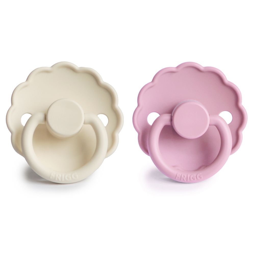 Frigg - Daisy Silicone Baby Pacifier 0-6M - 2pcs - Size1 - Cream/Lupine