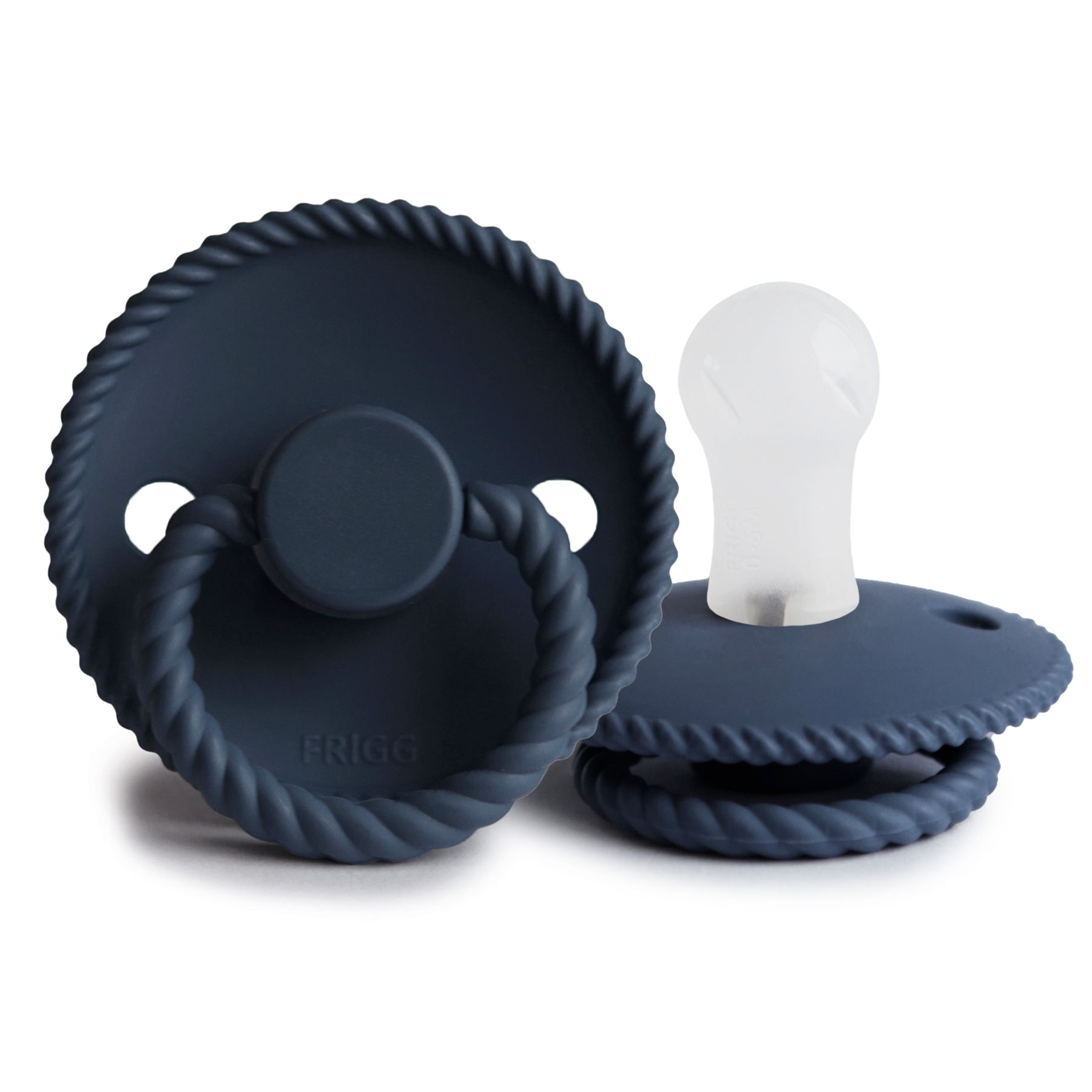 Frigg Rope Silicone Baby Pacifier 0-6m 1-pack Dark Navy - Size 1