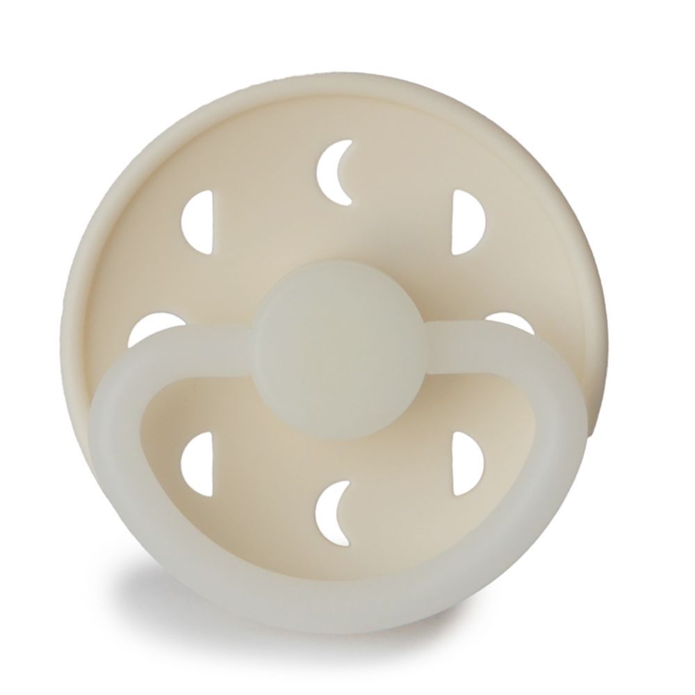 Frigg - Moon Phase Silicone Baby Pacifier 6-18M - 1pc - Size2 - Cream Night