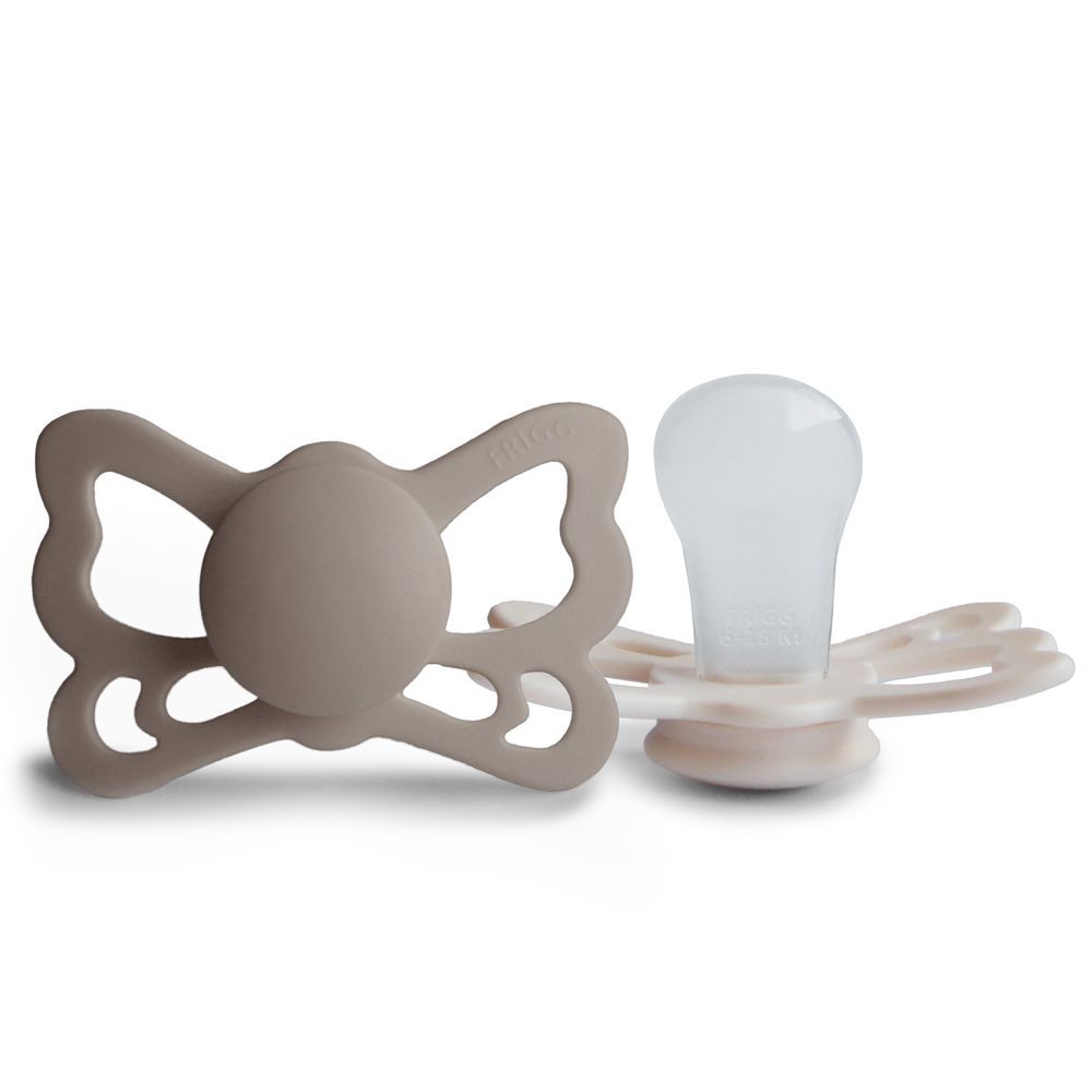 Frigg - Butterfly Anatomical Pacifier 6-18M - S2 - Portobello/Cream - 2 Pcs