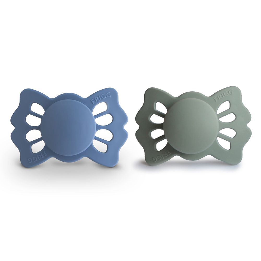 Frigg - Lucky Symmetrical Silicone Pacifier 0-6M - S1 - Ocean View/Sage - 2 Pcs