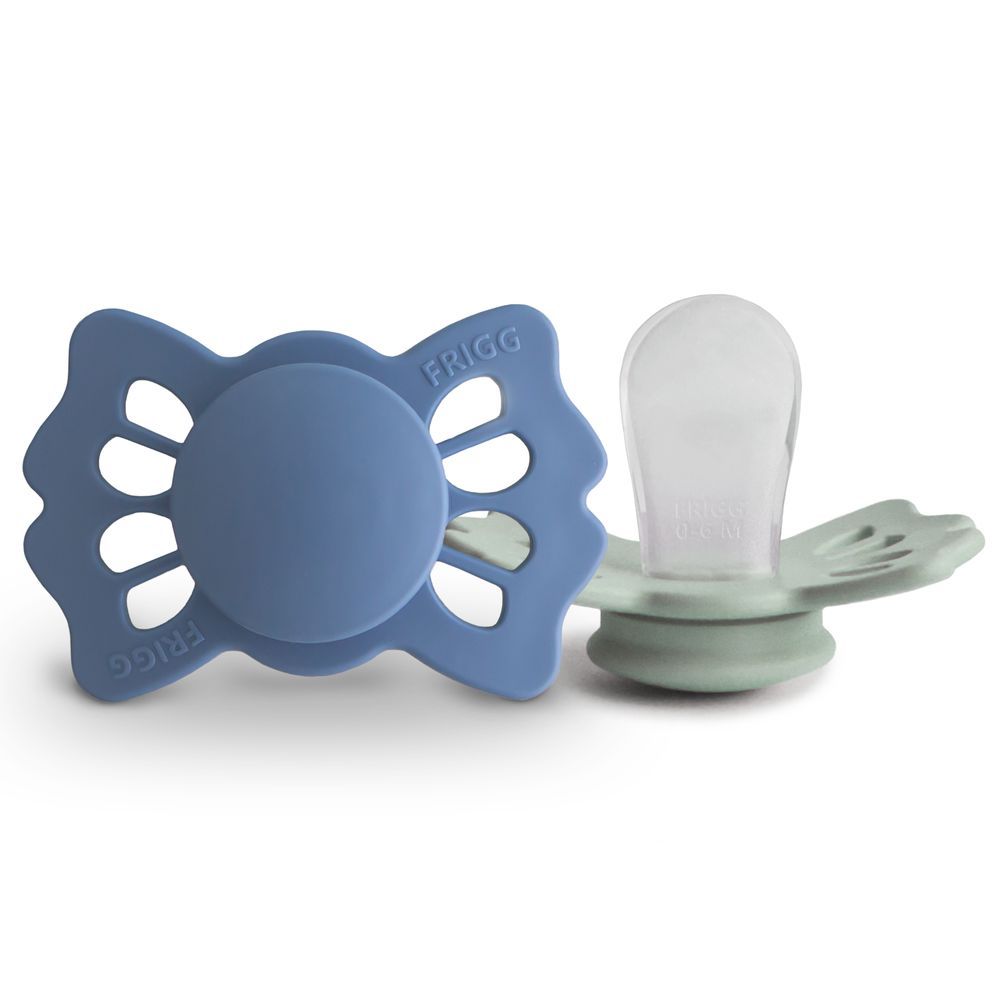 Frigg - Lucky Symmetrical Silicone Pacifier 0-6M - S1 - Ocean View/Sage - 2 Pcs