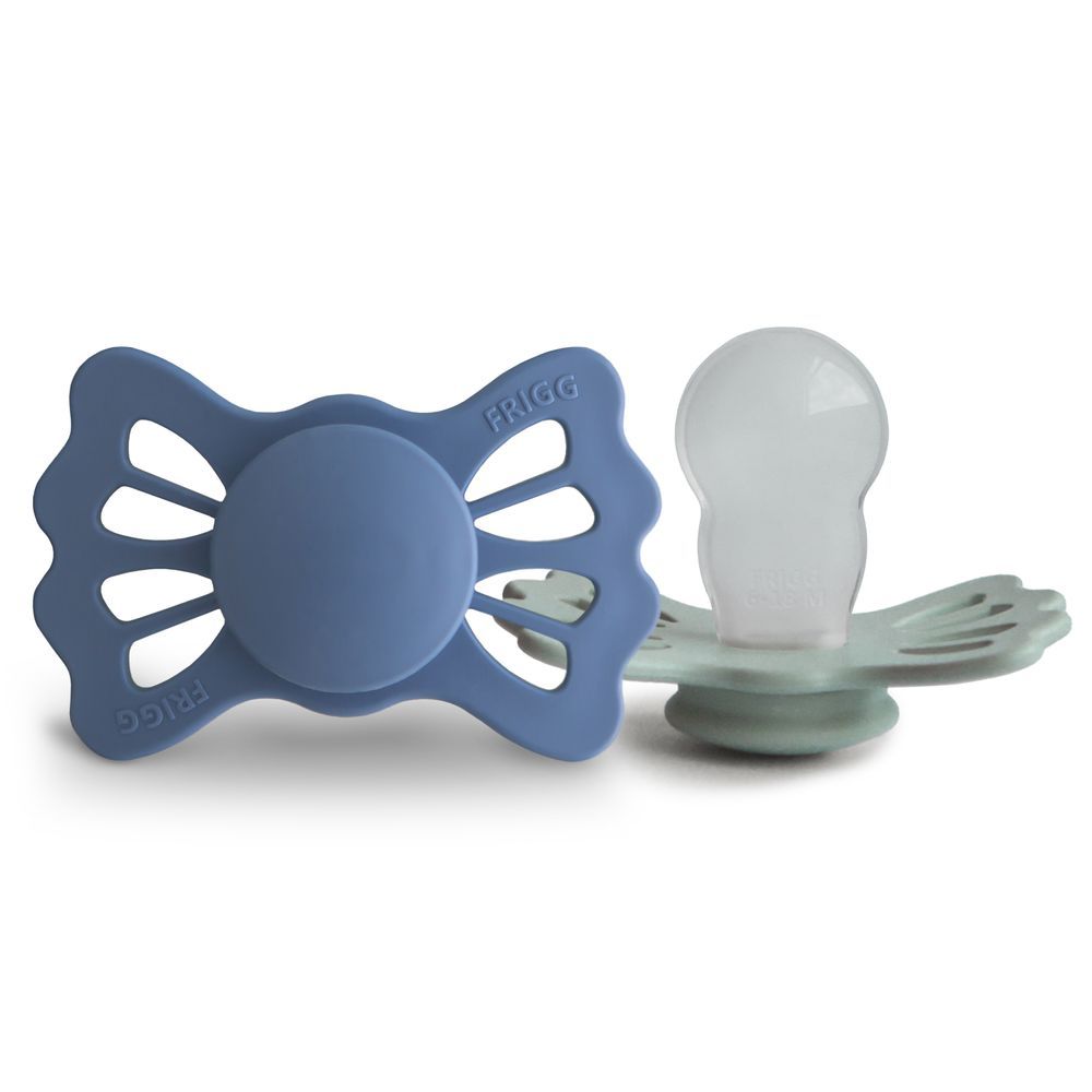 Frigg - Lucky Symmetrical Silicone Pacifier 6-18M - S2 - Ocean View/Sage - 2 Pcs