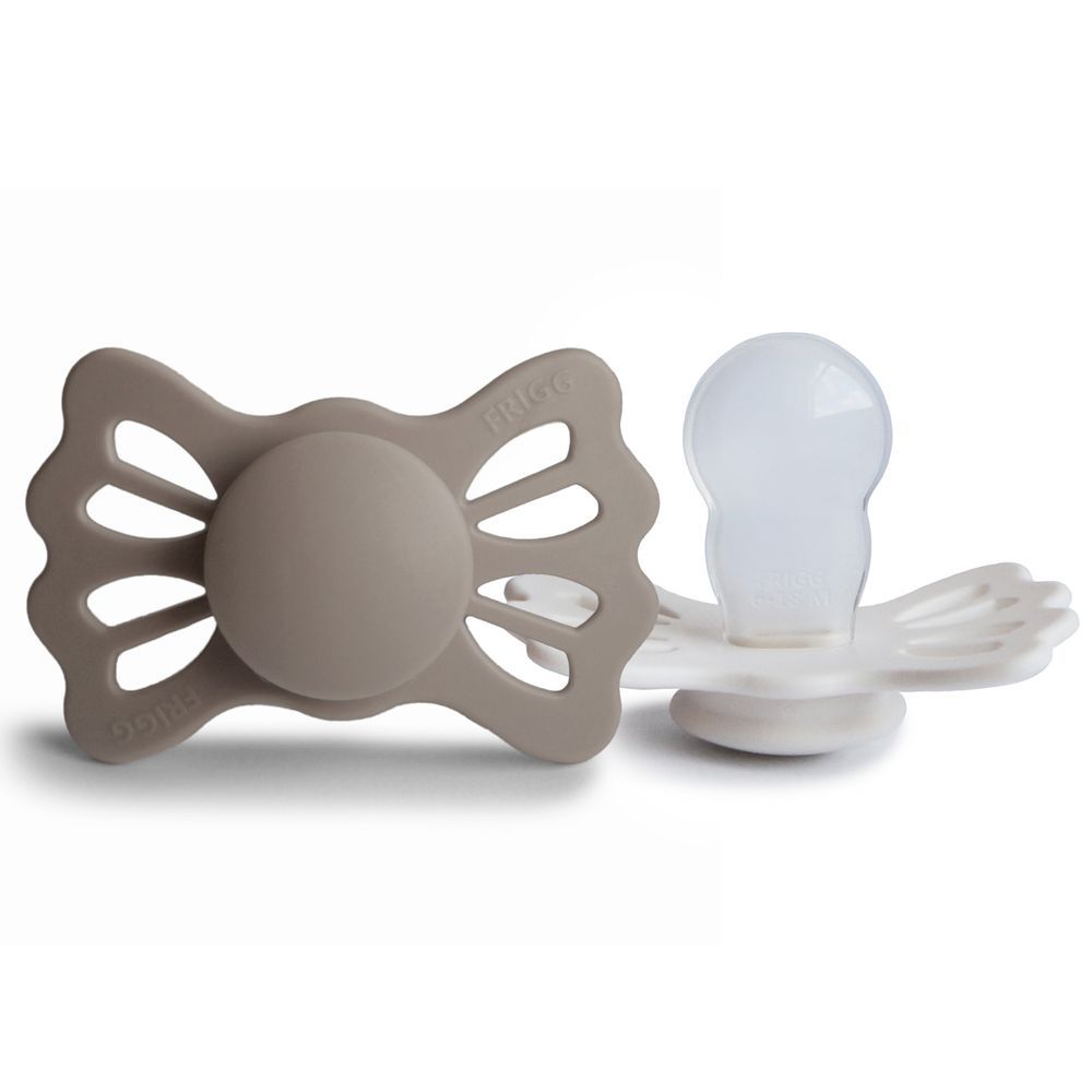 Frigg - Lucky Symmetrical Silicone Pacifier 6-18M - S2 - Portobello/Cream - 2 Pcs