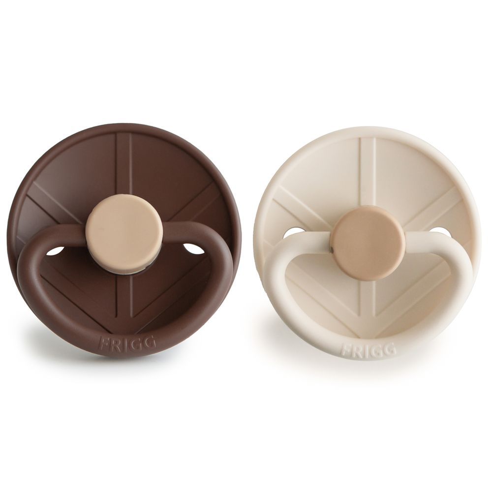 Frigg - Little Viking Silicone Baby Pacifier 0-6M - 2pcs - Size1 - Cocoa/Cream