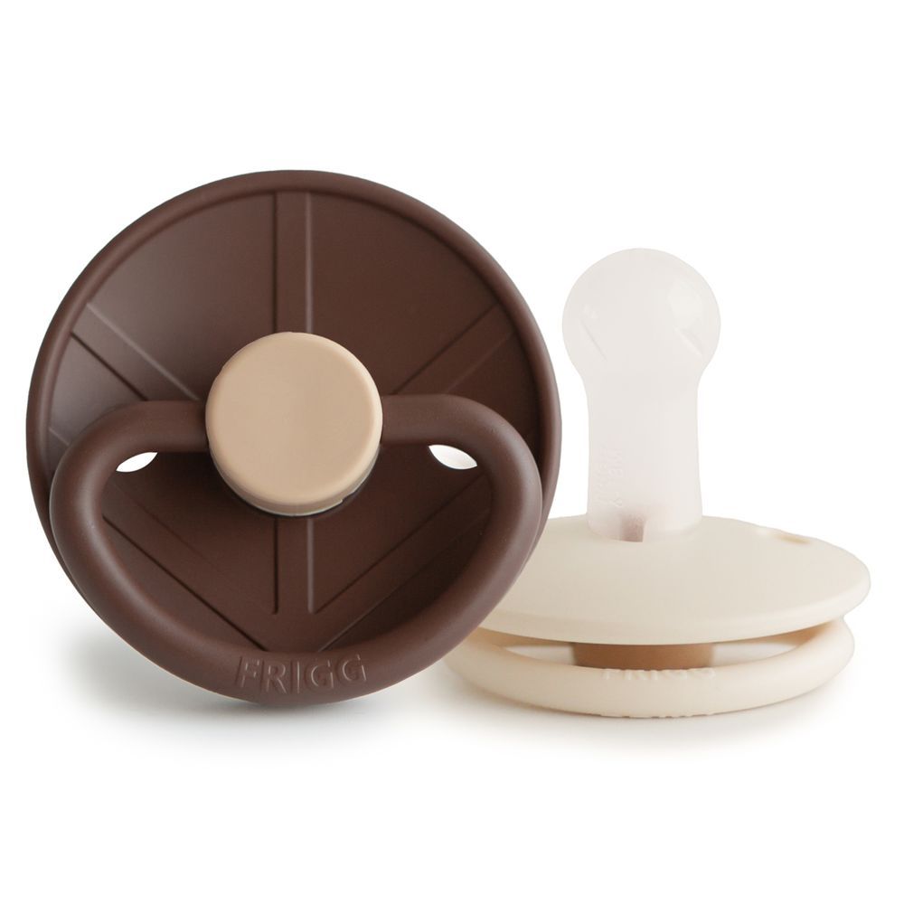 Frigg - Little Viking Silicone Baby Pacifier 6-18M - 2pcs - Size2 - Cocoa/Cream