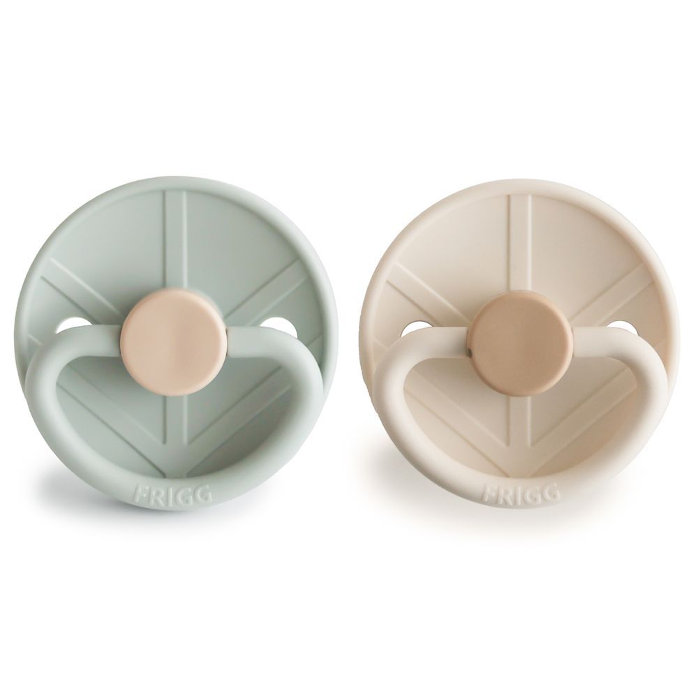 Frigg - Little Viking Silicone Baby Pacifier 0-6M - 2pcs - Size1 - Sage/Cream