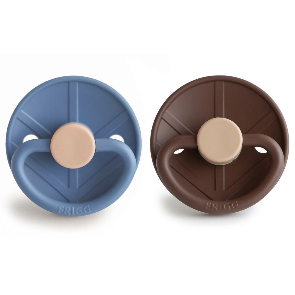 Frigg - Little Viking Silicone Baby Pacifier 0-6M - 2pcs - Size1 - Ocean View/Cocoa