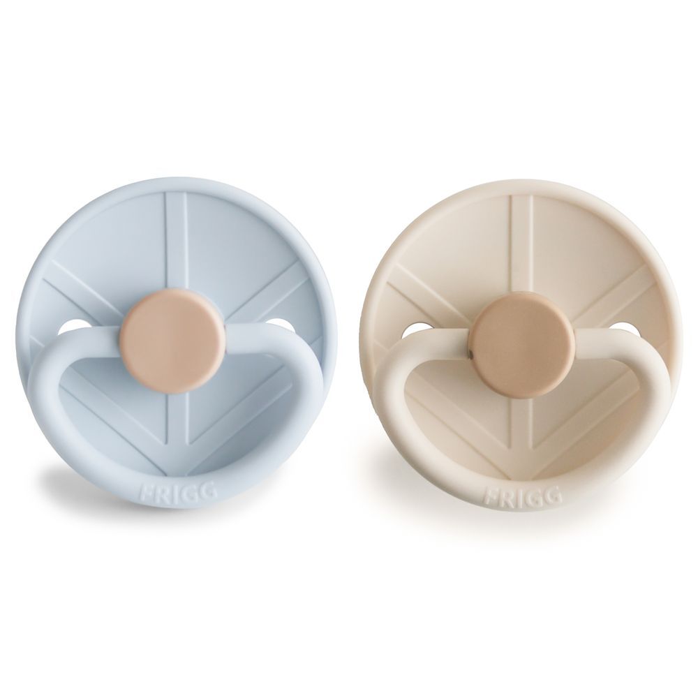 Frigg - Little Viking Silicone Baby Pacifier 0-6M - 2pcs - Size1 - Powder Blue/Cream