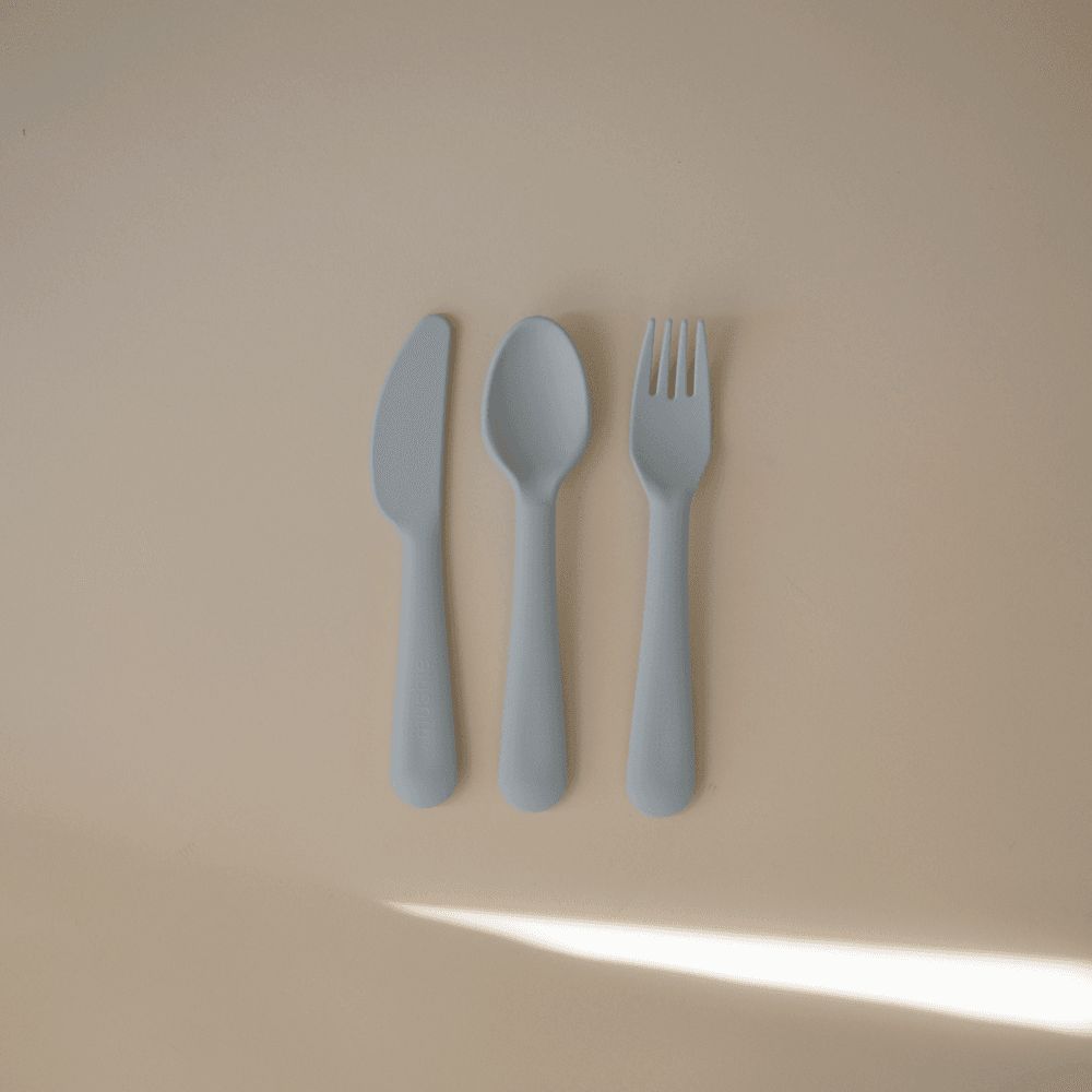 Mushie - Dinnerware Cutlery Set - Blue - 3 Pcs