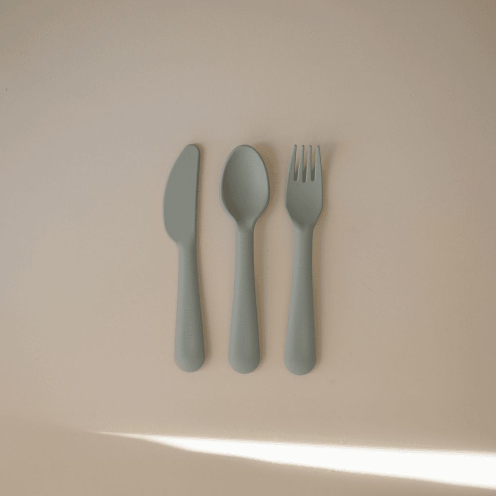 Mushie - Dinnerware Cutlery Set - Sage - 3 Pcs