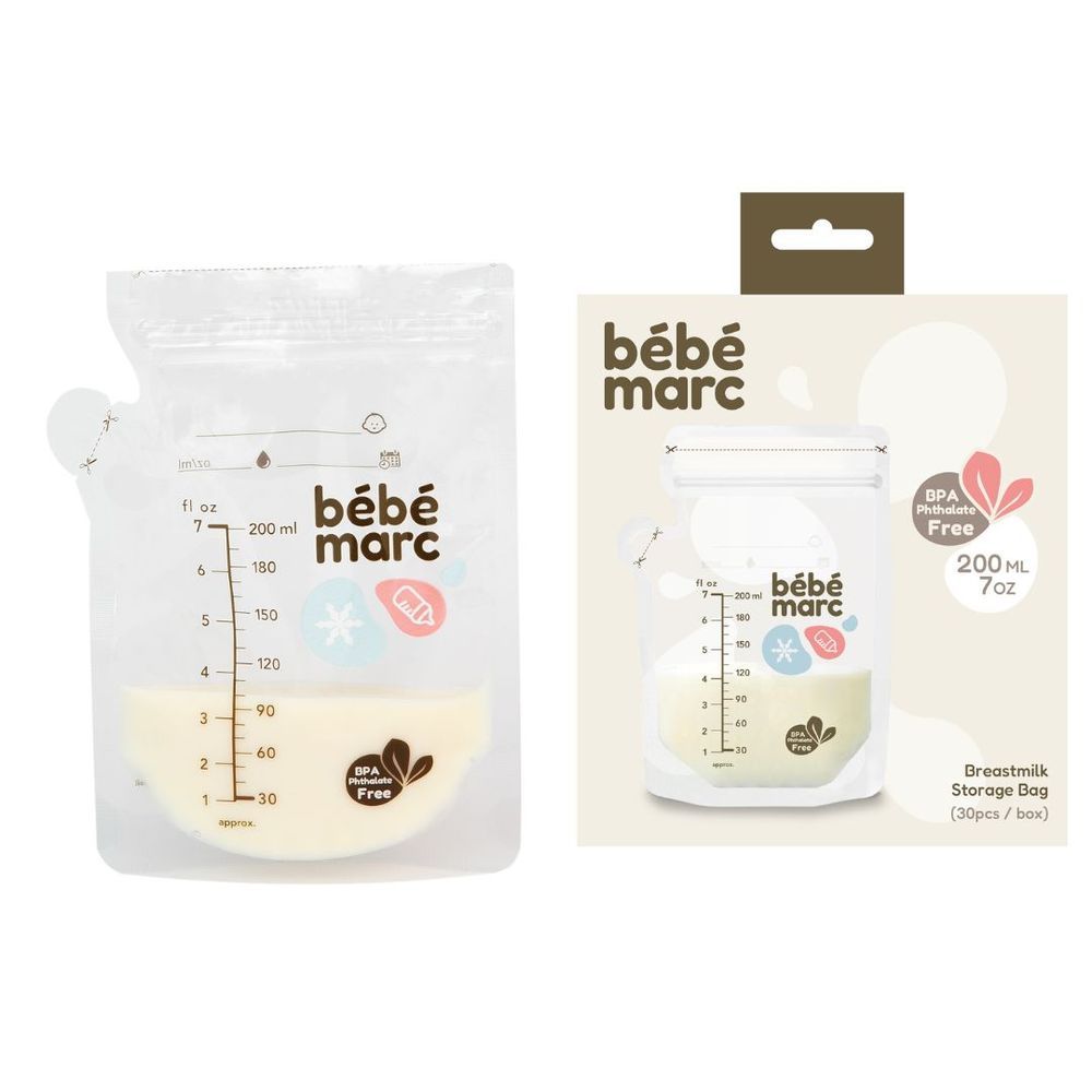 Bebe Marc - Breast Milk Storage Bag Temperature Sensing 200ml - 30 bags