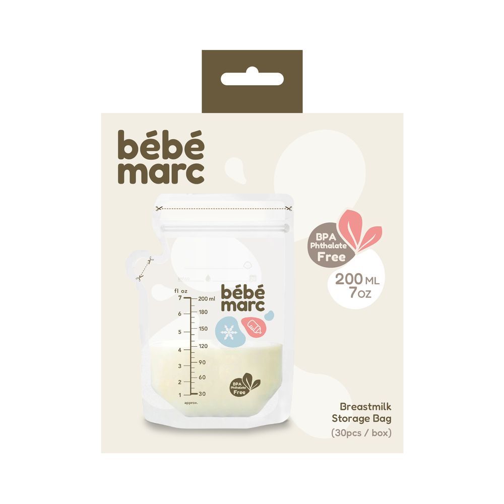 Bebe Marc - Breast Milk Storage Bag Temperature Sensing 200ml - 30 bags