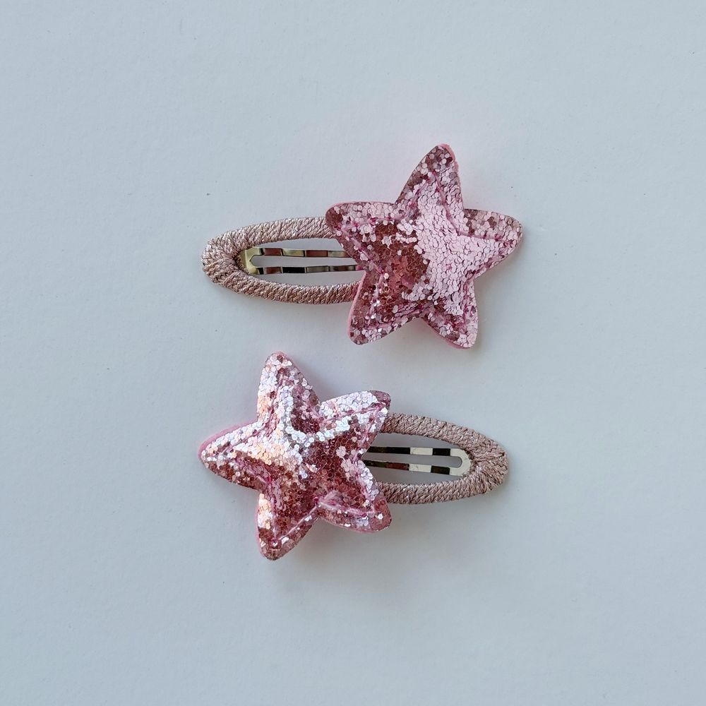 Baby Boss - Girl's Star Shaped Hair Clip Set - Pink - 2 Pcs