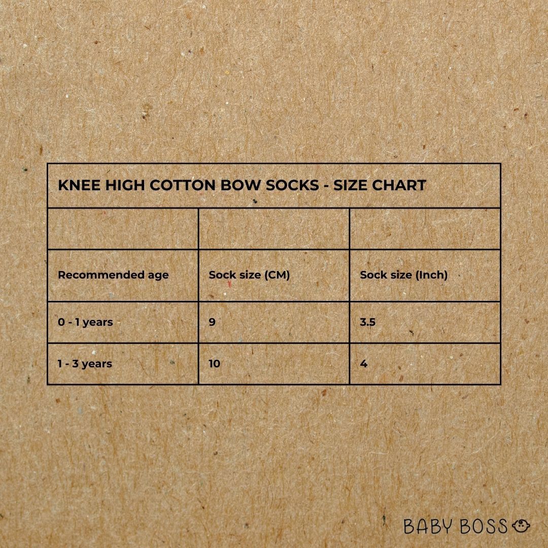 Baby Boss - 2pc-Set - Knee High Cotton Bow Socks - Beige/White