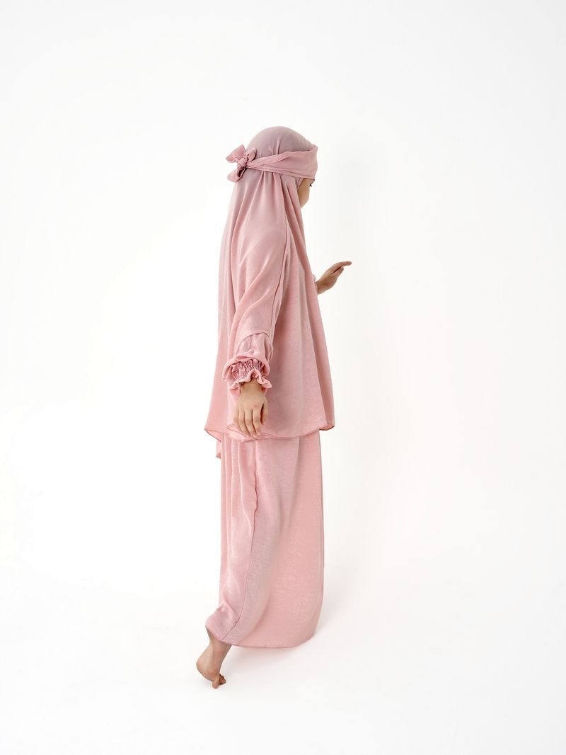 The Modest Company - 2pc-Set - Skirt And Jilbab Top - Pink Velvet