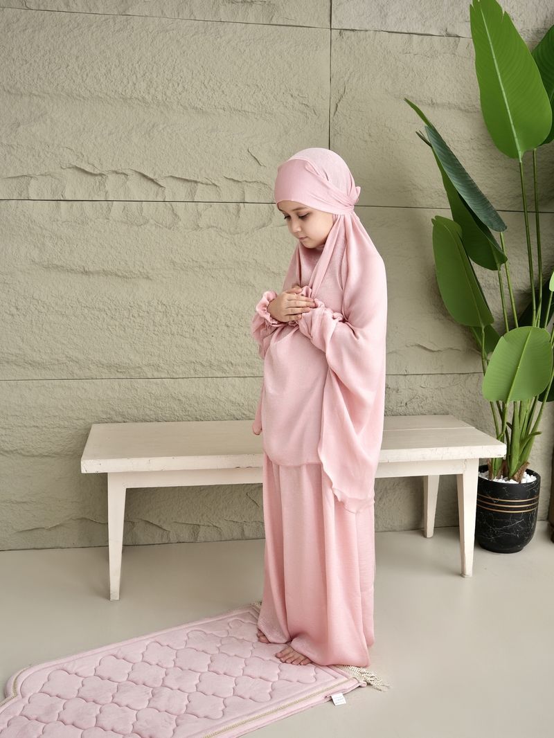 The Modest Company - 2pc-Set - Skirt And Jilbab Top - Pink Velvet