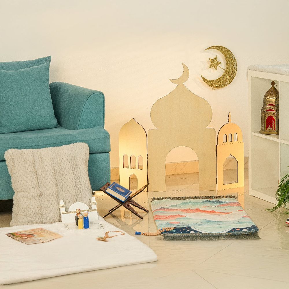 Hilalful - My Wooden Pop-Up Masjid Decor Item - Beige