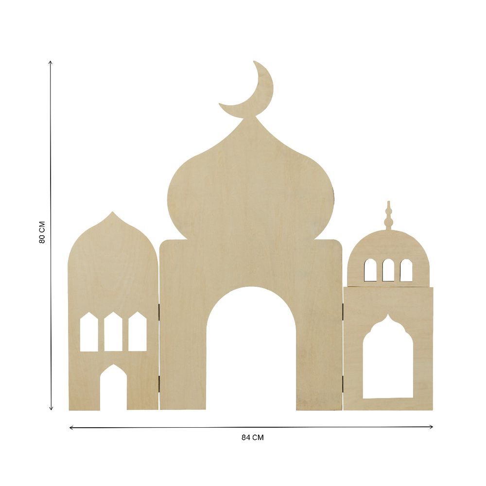 Hilalful - My Wooden Pop-Up Masjid Decor Item - Beige