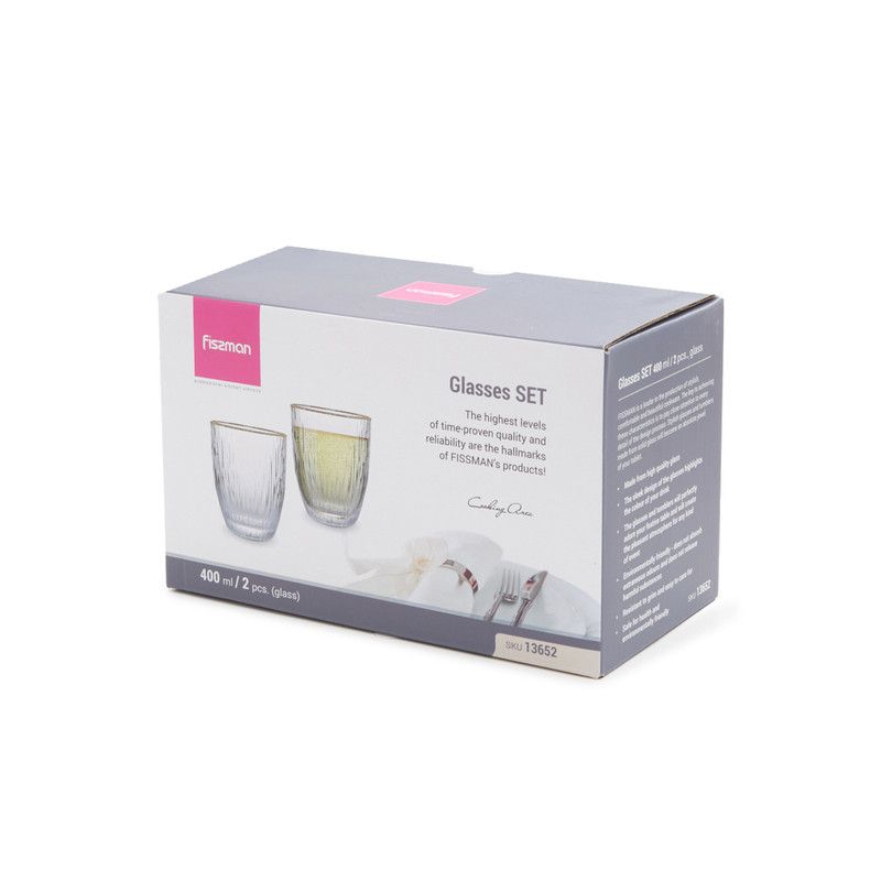 Fissman - Clear Glasses - 400ml - 2 Pcs