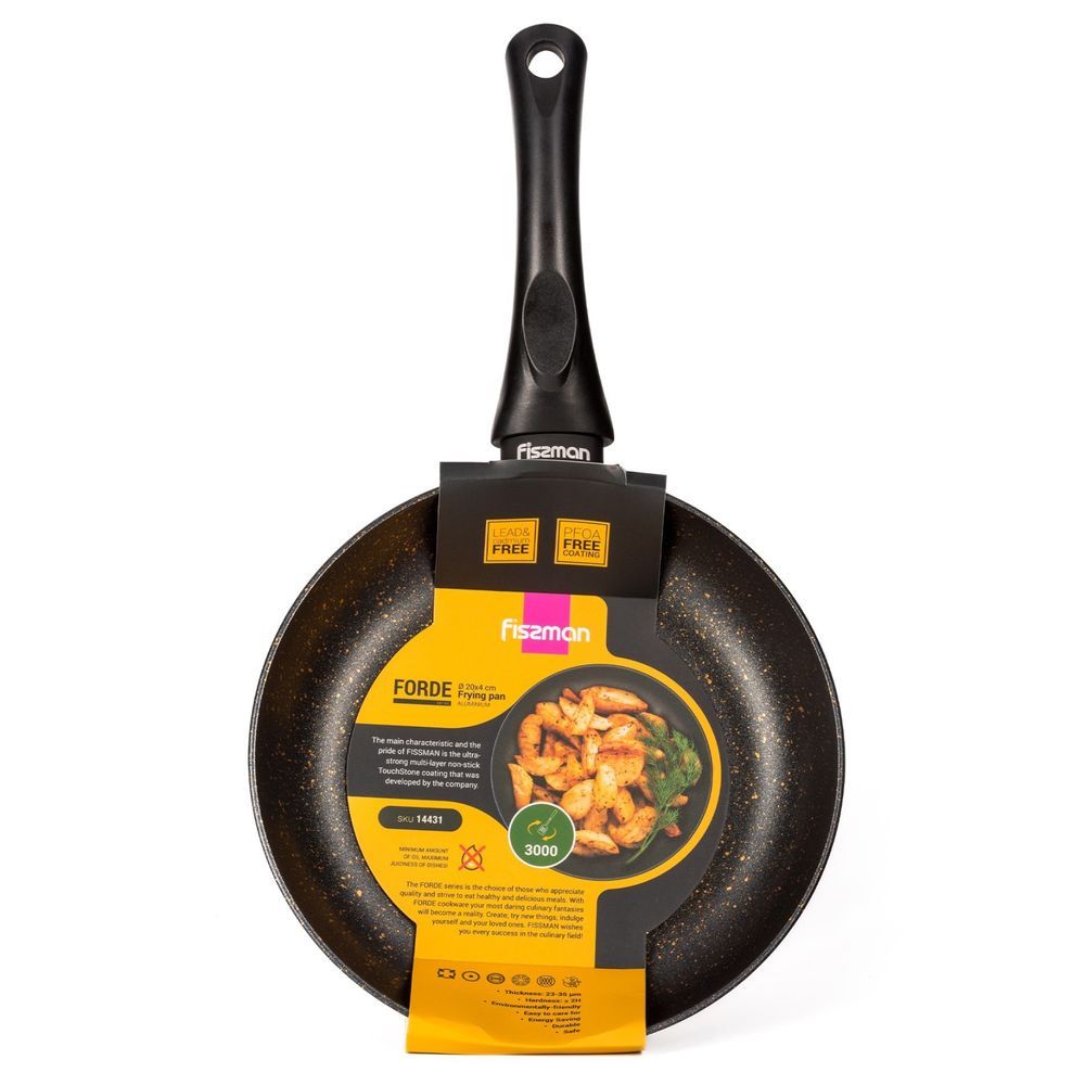 Fissman - Fiore Series Aluminum Fry Pan - Black - 20cm