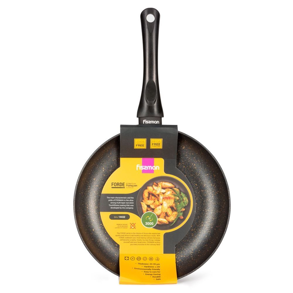 Fissman - Fiore Series Aluminum Fry Pan - Black - 24cm