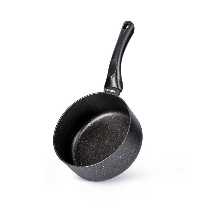 Fissman - Forde Series Aluminum Saucepan With Glass Lid - Black - 1.5L