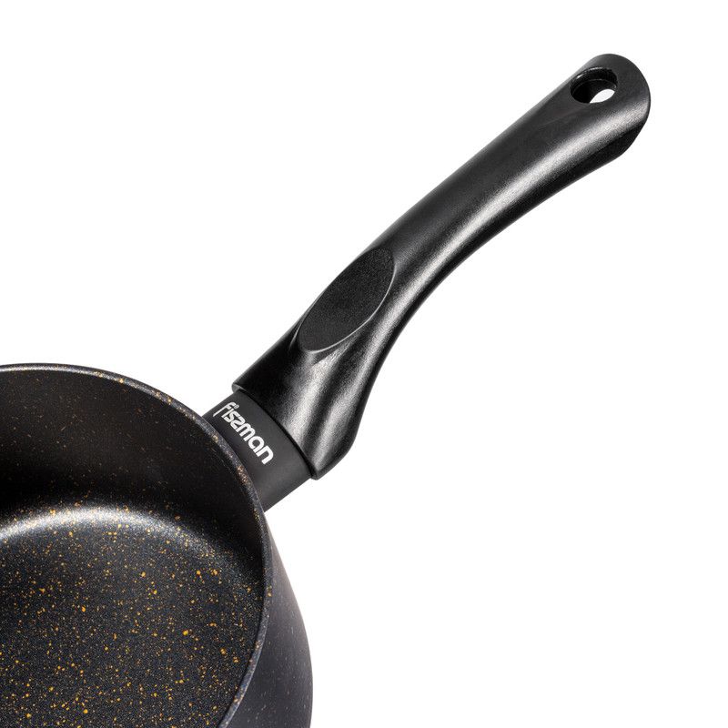 Fissman - Forde Series Aluminum Saucepan With Glass Lid - Black - 1.5L