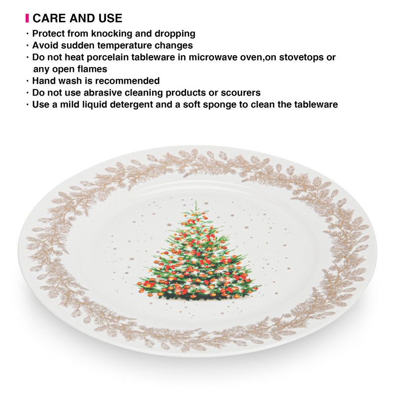 Fissman - Christmas Collection Bone China Plate Set - 27 cm - 2 Pcs