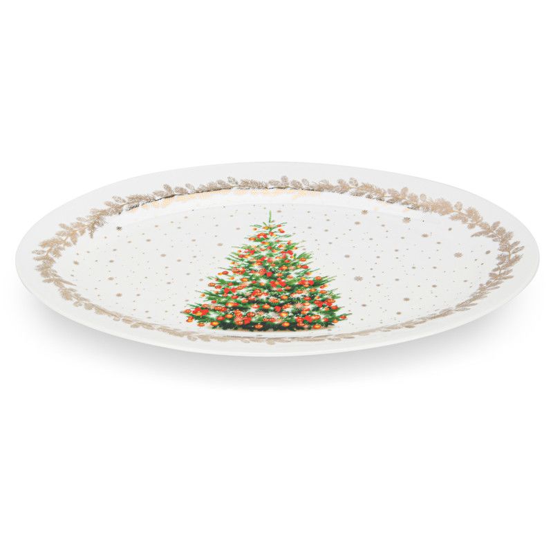 Fissman - Christmas Collection Oval Bone China Plate - 30 cm