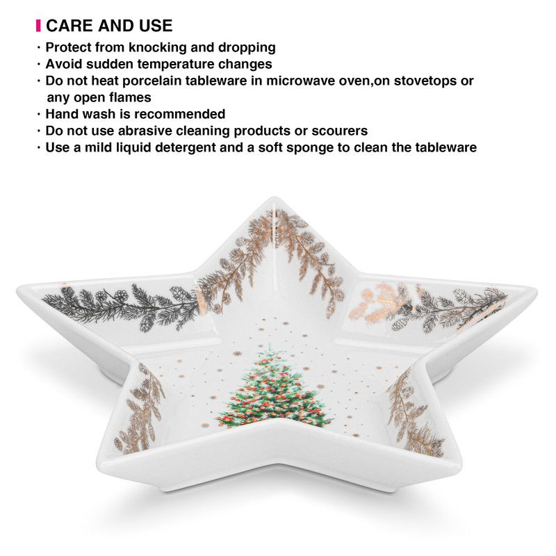 Fissman - Christmas Collection Star Shaped Bone China Dish