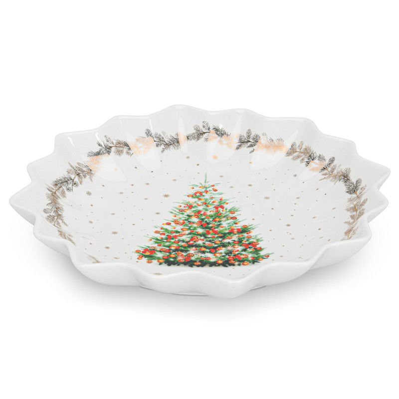 Fissman - Christmas Collection Bone China Polygon Dish - 24 cm