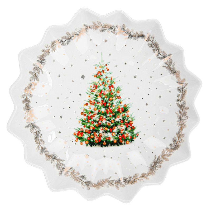 Fissman - Christmas Collection Bone China Polygon Dish - 24 cm