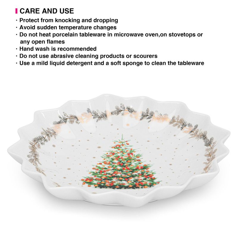 Fissman - Christmas Collection Bone China Polygon Dish - 24 cm