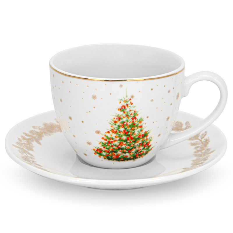 Fissman - Christmas Collection Cup & Saucer Set - 260 ml - 2 Pcs