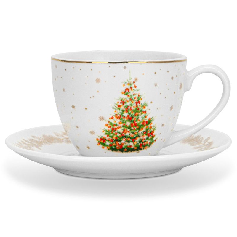 Fissman - Christmas Collection Cup & Saucer Set - 260 ml - 2 Pcs