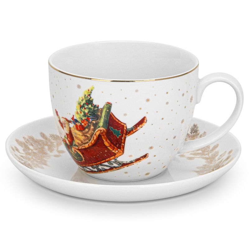 Fissman - Christmas Collection Cup & Saucer Set - 400 ml - 2 Pcs