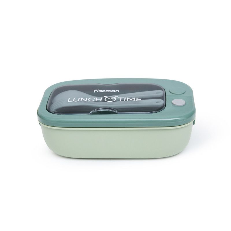 Fissman - Two Compartment Plastic Lunch Box - Green - 1000ml