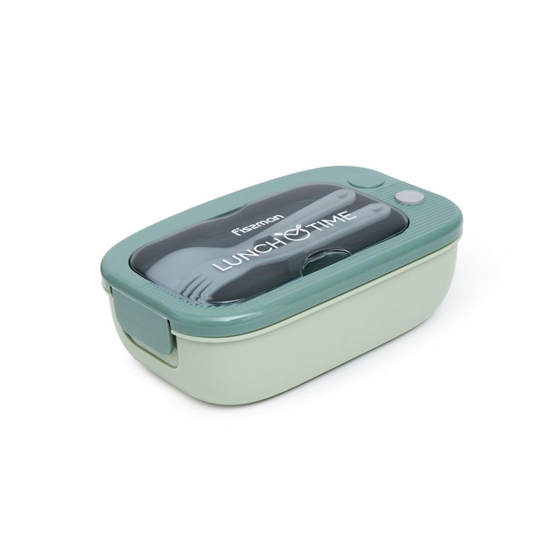 Fissman - Two Compartment Plastic Lunch Box - Green - 1000ml