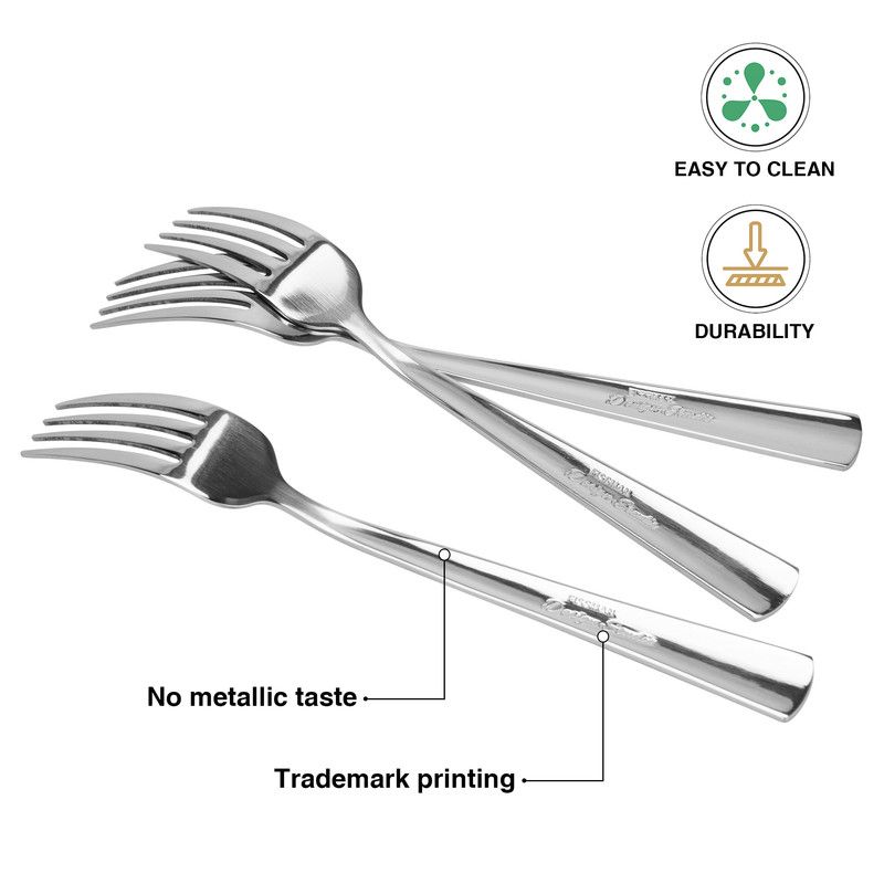 Fissman - Flor Series Stainless Steel Dinner Fork Set - 3 Pcs - 20cm