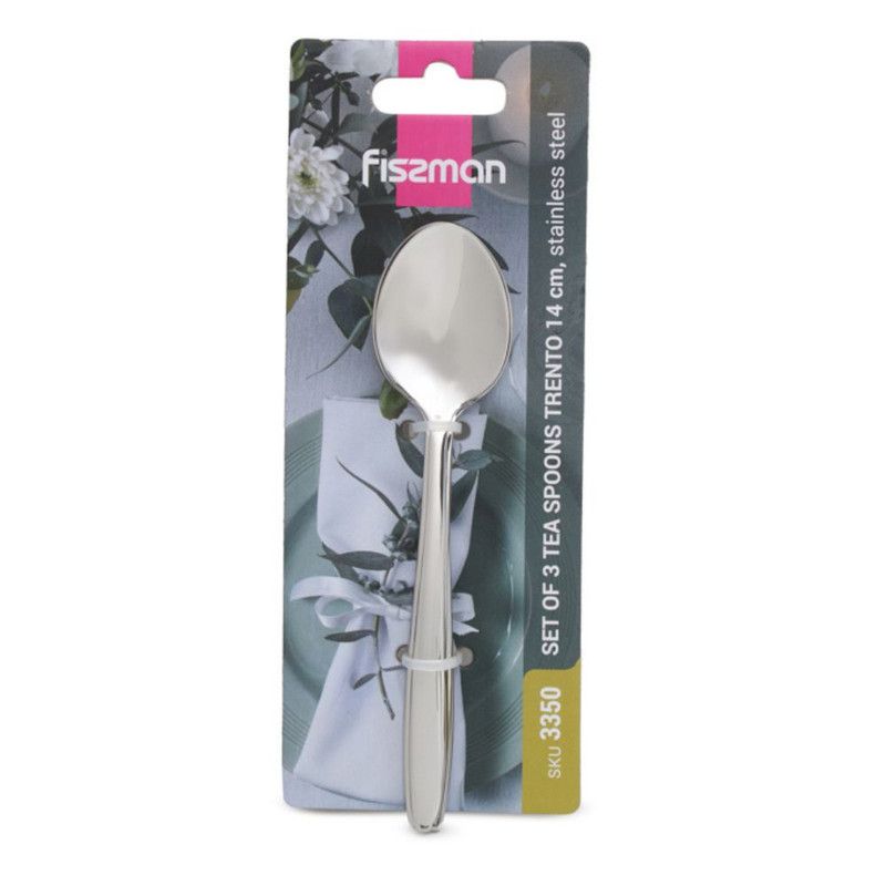 Fissman - Trento Series 18/10 Stainless Steel Tea Spoon Set - 3 Pcs - 14cm