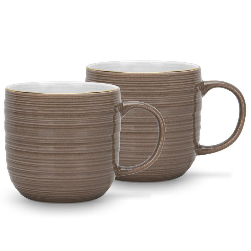 Fissman - New Bone China Mugs - Brown - 2 Pcs