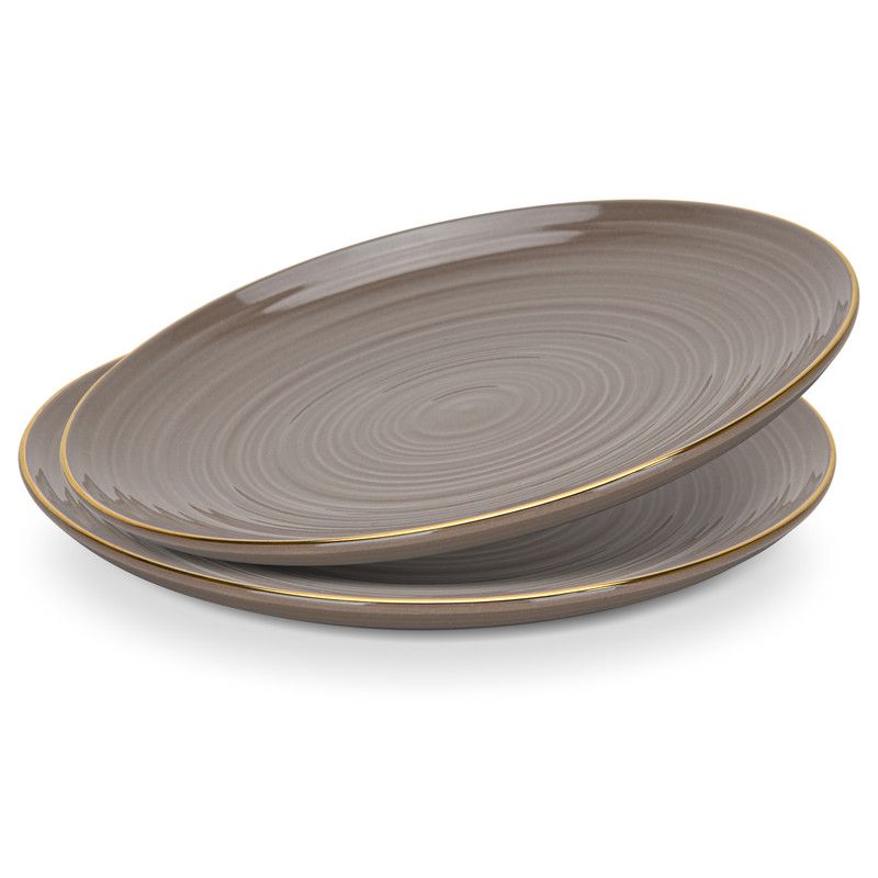 Fissman - New Bone China Plates - 20.5cm - Brown - 2Pcs