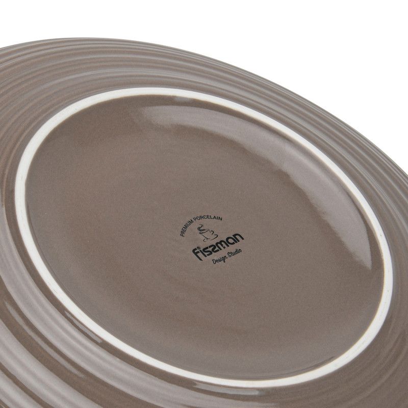 Fissman - New Bone China Plates - 26cm - Brown - 2 Pcs