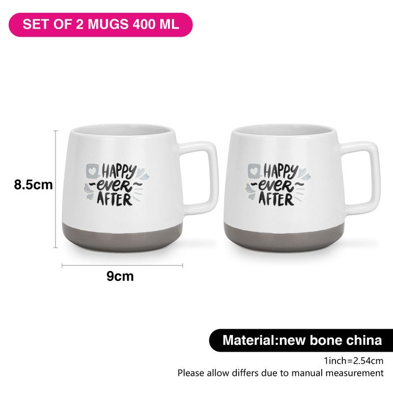 Fissman - Happy Ever After Coffee Mug Set - 400 ml - Pack of 2