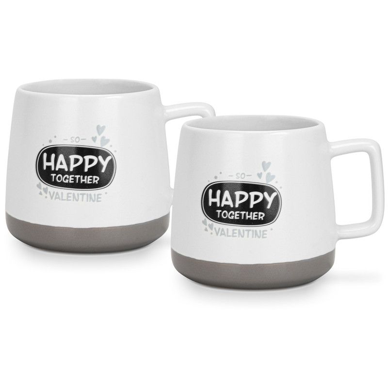 Fissman - Happy Together Printed Coffee Mug Set - 400 ml - Pack of 2