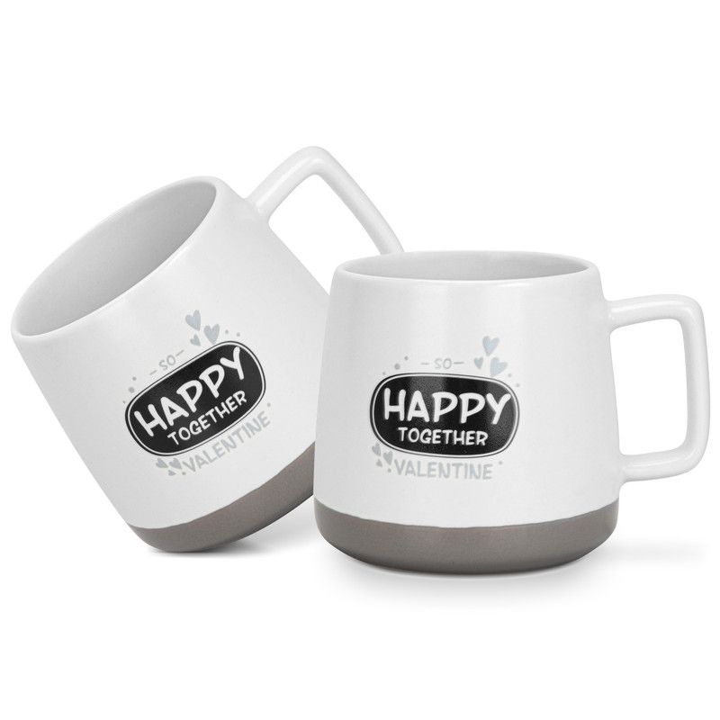 Fissman - Happy Together Printed Coffee Mug Set - 400 ml - Pack of 2