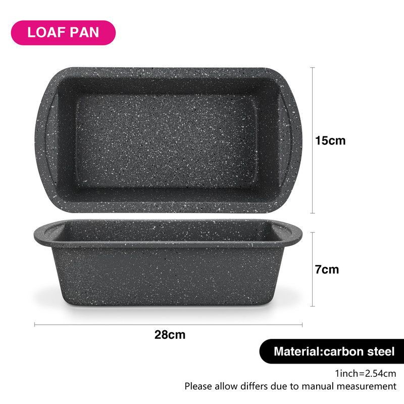 Fissman - Carbon Steel Non-Stick Loaf Pan - Black - 28x15x7 cm