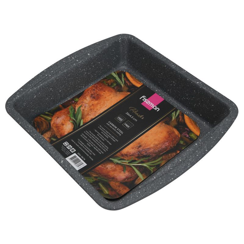 Fissman - Square Pan 26x4.5cm Carbon Steel With Non-stick Coating